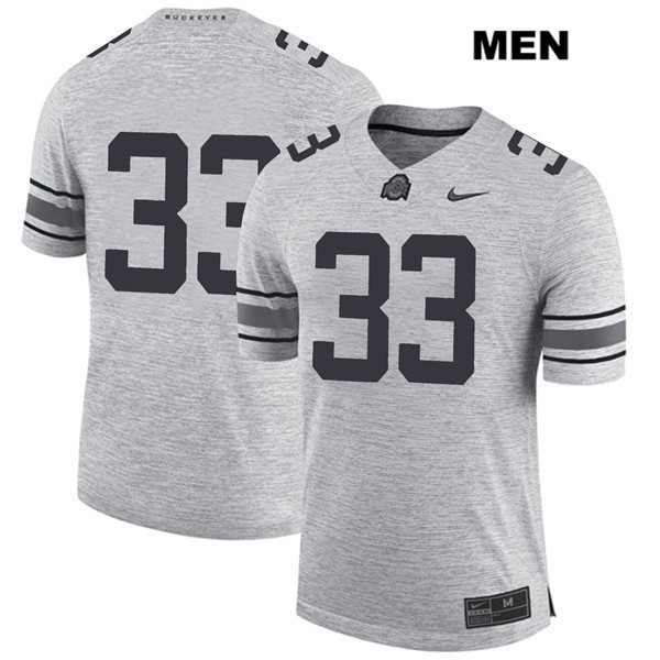 Ohio State Buckeyes Men's Dante Booker #33 Gray Authentic Nike No Name College NCAA Stitched Football Jersey QT19Z35FO